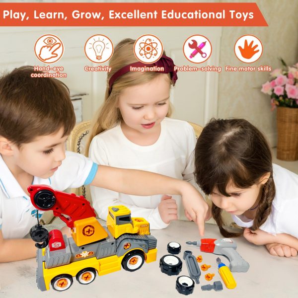 Kids' Take-Apart Assembly Truck Toy with Electric Drill & Movable Parts - Image 6