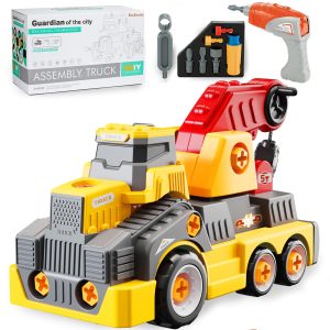 Kids' Take-Apart Assembly Truck Toy with Electric Drill & Movable Parts