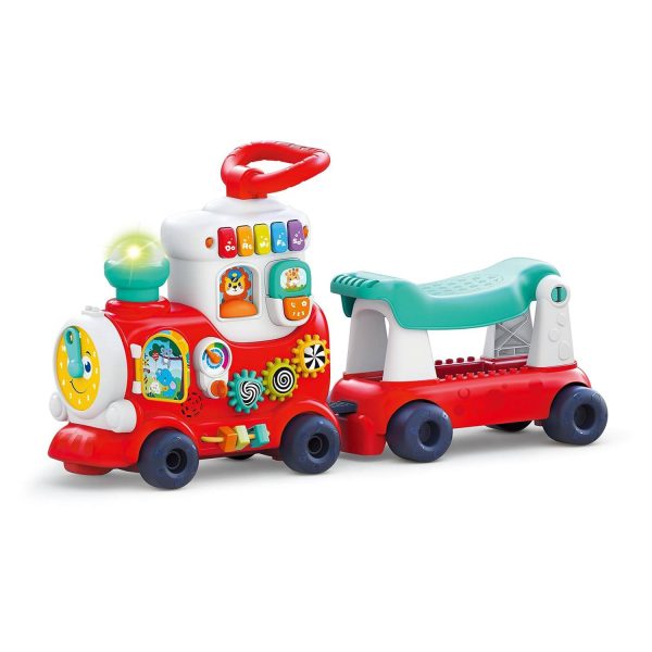 Musical Ride & Push Walker Train Toy with Light & Detachable Trailer - Image 7