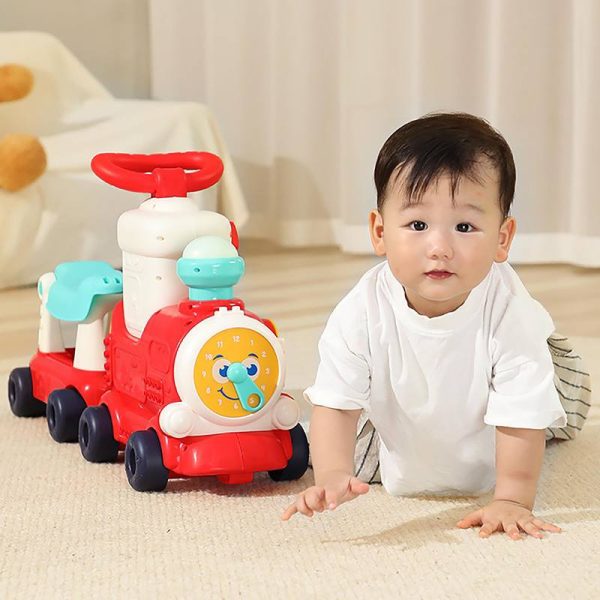 Musical Ride & Push Walker Train Toy with Light & Detachable Trailer - Image 5