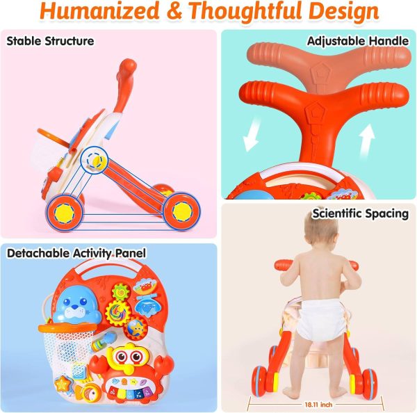 2-in-1 Musical Sit-to-Stand WalkerActivity Multifunctional Removable Table - Image 5