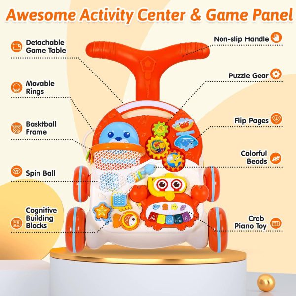 2-in-1 Musical Sit-to-Stand WalkerActivity Multifunctional Removable Table - Image 4