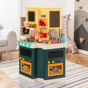 Kids' Interactive Play Kitchen Set with Lights, Sounds & Accessories