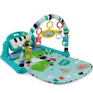Baby Play Mat & Activity Gym with Detachable Piano, Music & Tummy Time Mirror