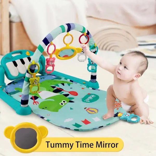 Baby Play Mat & Activity Gym with Detachable Piano, Music & Tummy Time Mirror - Image 6