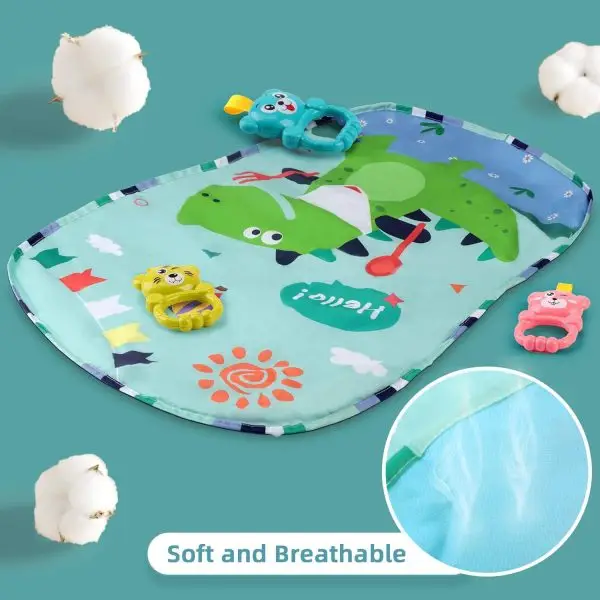 Baby Play Mat & Activity Gym with Detachable Piano, Music & Tummy Time Mirror - Image 5