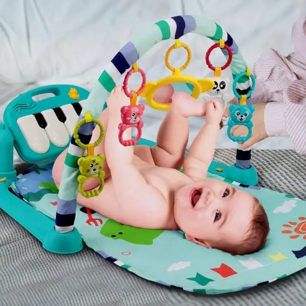 Baby Play Mat & Activity Gym with Detachable Piano, Music & Tummy Time Mirror - Image 3