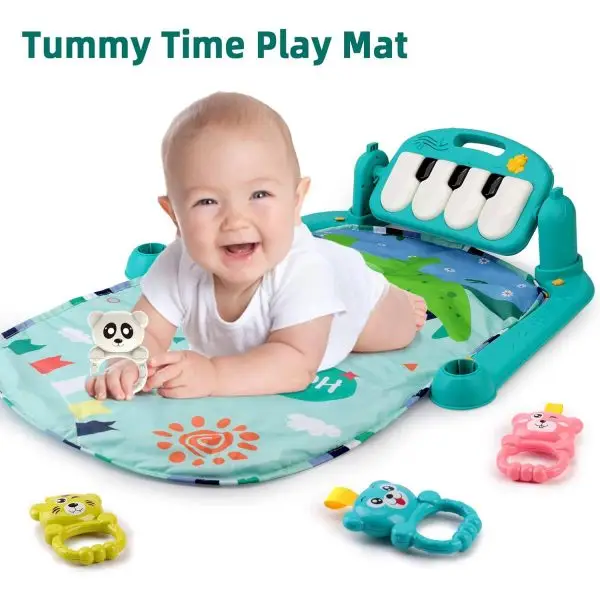 Baby Play Mat & Activity Gym with Detachable Piano, Music & Tummy Time Mirror - Image 2