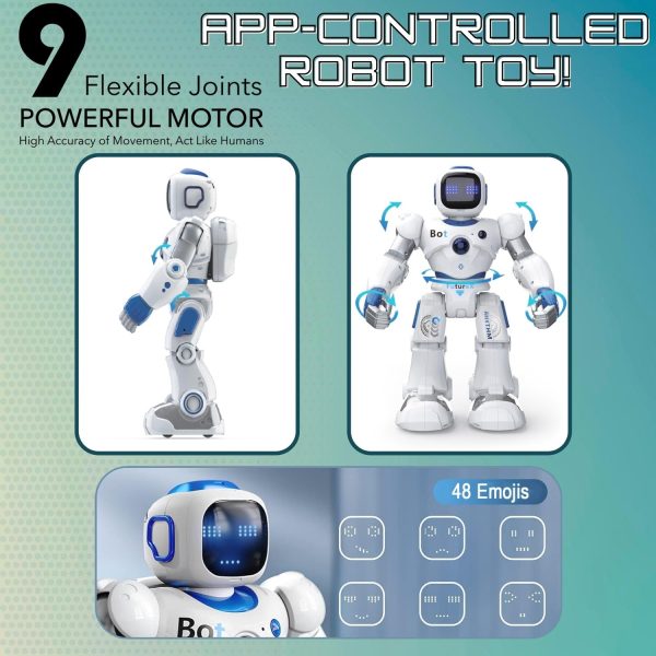 App-Controlled Smart Robot Toy with Flexible Joints & Emojis - Image 3