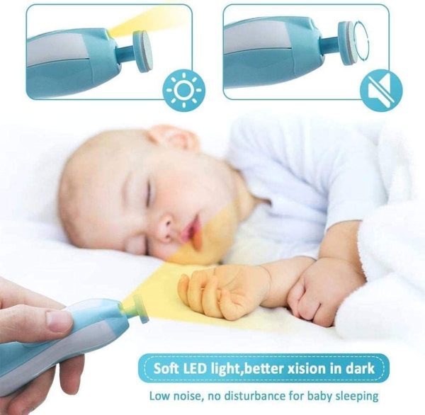 Electric Baby Nail Trimmer & Filer with LED Light and Multiple Grinding Heads - Image 5