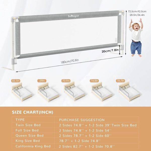Foldable Bed Rail for Toddlers - Extra Long & Safe Sleep Guard - Image 4
