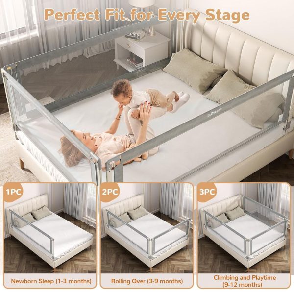 Foldable Bed Rail for Toddlers - Extra Long & Safe Sleep Guard - Image 3