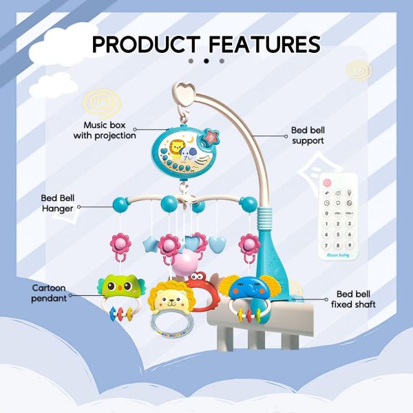 Musical Baby Bed bell Crib Mobile with Projection & Remote Control - Image 8