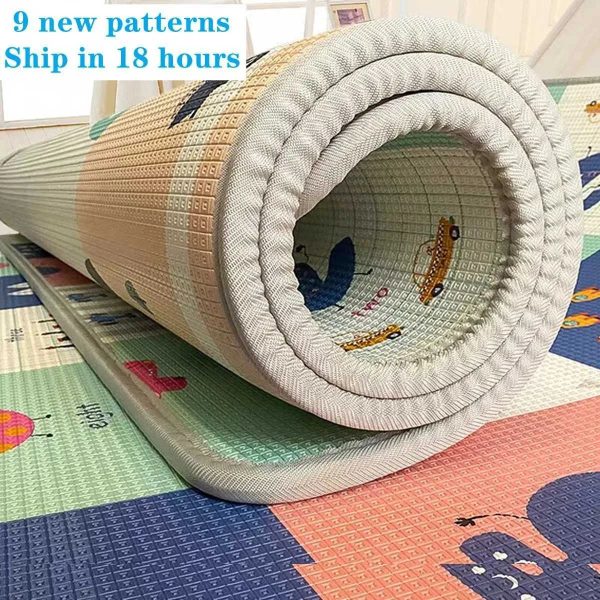 Extra Large Reversible Baby Play Mat - Foldable & Non-Toxic Crawling Mat - Image 7