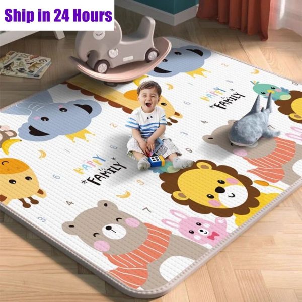 Extra Large Reversible Baby Play Mat - Foldable & Non-Toxic Crawling Mat - Image 4