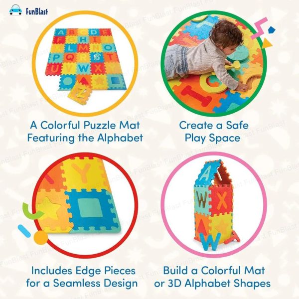 26-pices Colorful Interlocking Alphabet & Number Foam Play Mat for Kids (EVA Foam) - Image 10
