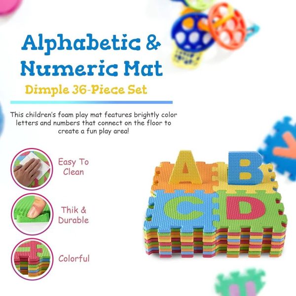 26-pices Colorful Interlocking Alphabet & Number Foam Play Mat for Kids (EVA Foam) - Image 14