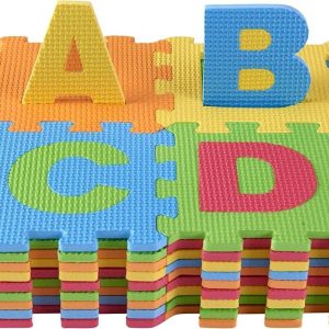 26-pices Colorful Interlocking Alphabet & Number Foam Play Mat for Kids (EVA Foam)
