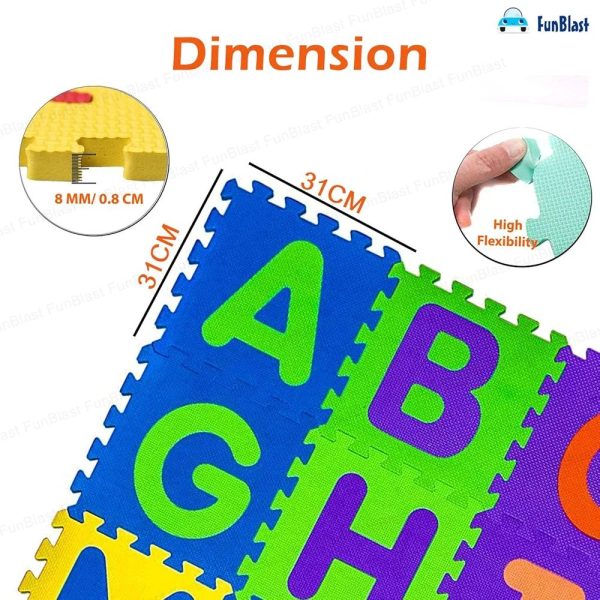 26-pices Colorful Interlocking Alphabet & Number Foam Play Mat for Kids (EVA Foam) - Image 12