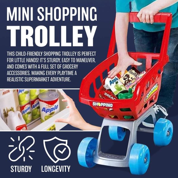Kids' Home Supermarket & Shopping Cart Set with Cash Register & Scanner - Image 4