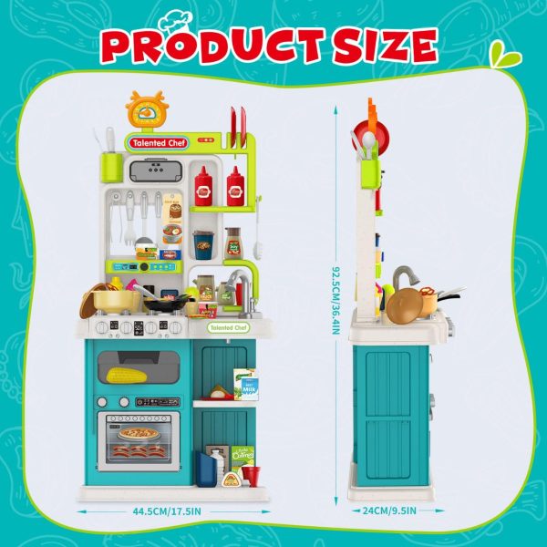 Large Pretend Play Kitchen Set for Kids with Realistic Sounds, Lights & Accessories (95 Pcs) - Image 4