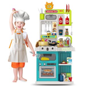 Large Pretend Play Kitchen Set for Kids with Realistic Sounds, Lights & Accessories (95 Pcs)