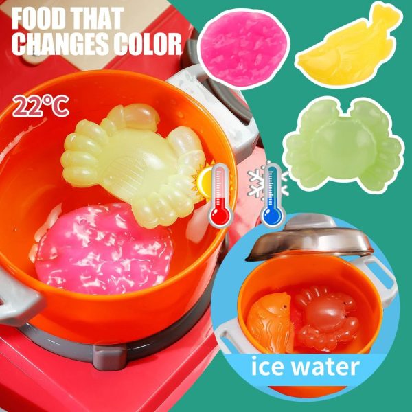 Kids Kitchen Play Set with Realistic Steam, Lights & 46 Accessories - Image 6