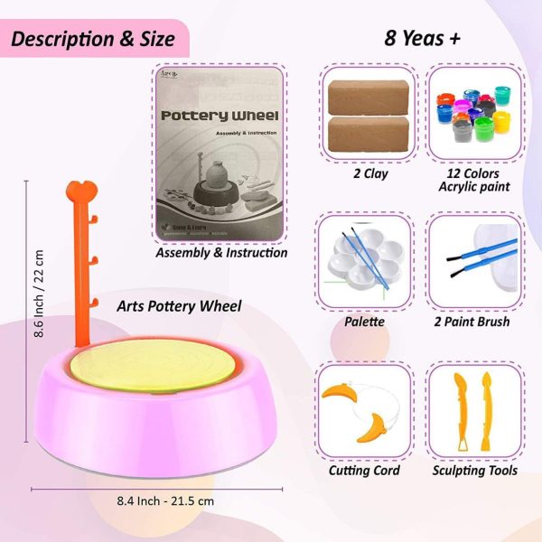 DIY Electric Pottery Wheel Kit with Clay, Paints & Tools - Image 5