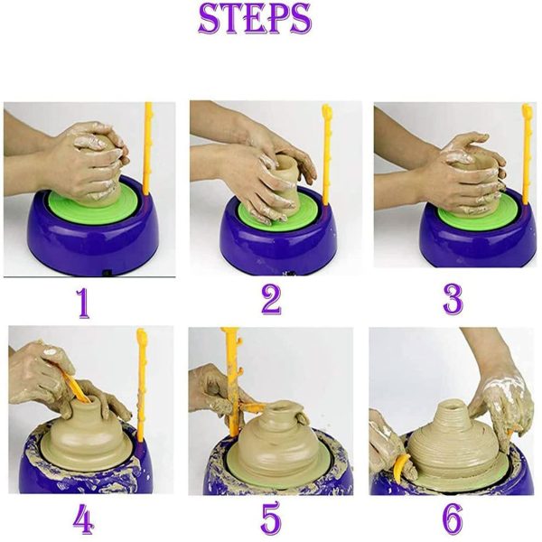 DIY Electric Pottery Wheel Kit with Clay, Paints & Tools - Image 3