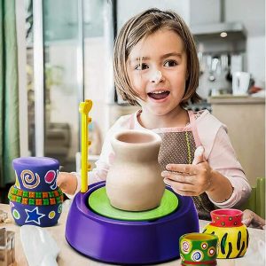 DIY Electric Pottery Wheel Kit with Clay, Paints & Tools