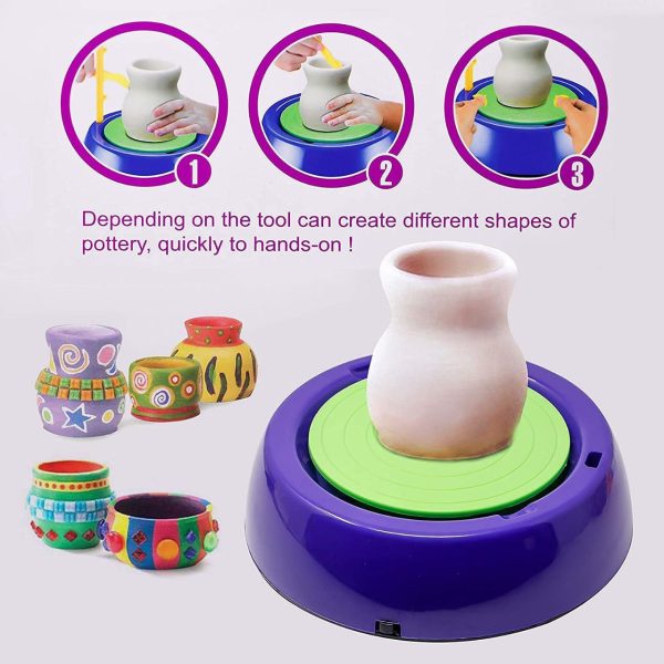 DIY Electric Pottery Wheel Kit with Clay, Paints & Tools - Image 11