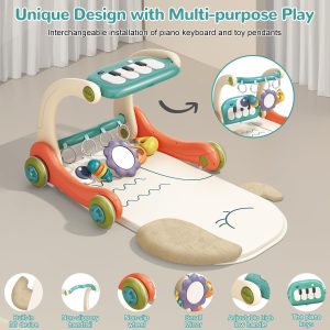 Baby Activity Play Gym with Detachable Kick & Play Piano & Mat