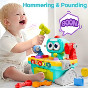 Musical Workbench & Tool Set with Lights, Sounds, Shape Sorter & Pounding Game