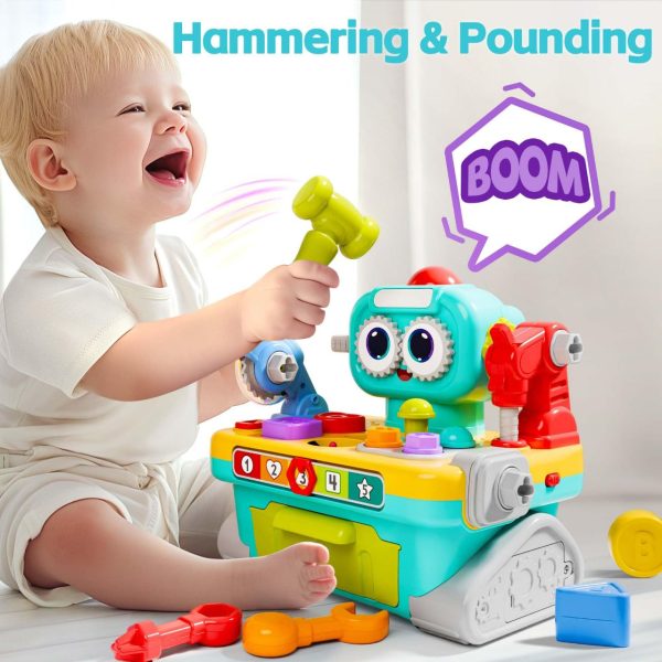 Musical Workbench & Tool Set with Lights, Sounds, Shape Sorter & Pounding Game