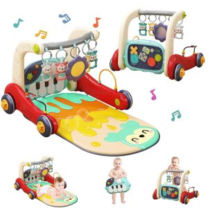 Baby Play Gym & Activity Mat with Musical Drum/Piano & Adjustable Arch