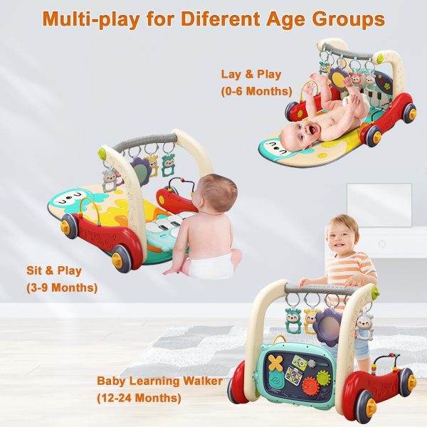 Baby Play Gym & Activity Mat with Musical Drum/Piano & Adjustable Arch - Image 2