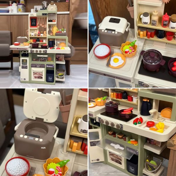 Modern Spray Kitchen Play Set with Realistic Steam, Water & 88 Accessories - Image 4