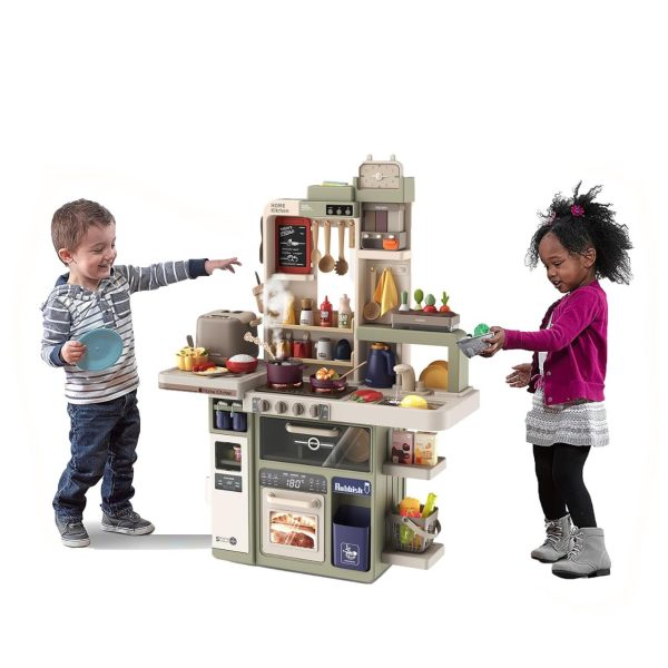 Modern Spray Kitchen Play Set with Realistic Steam, Water & 88 Accessories - Image 3