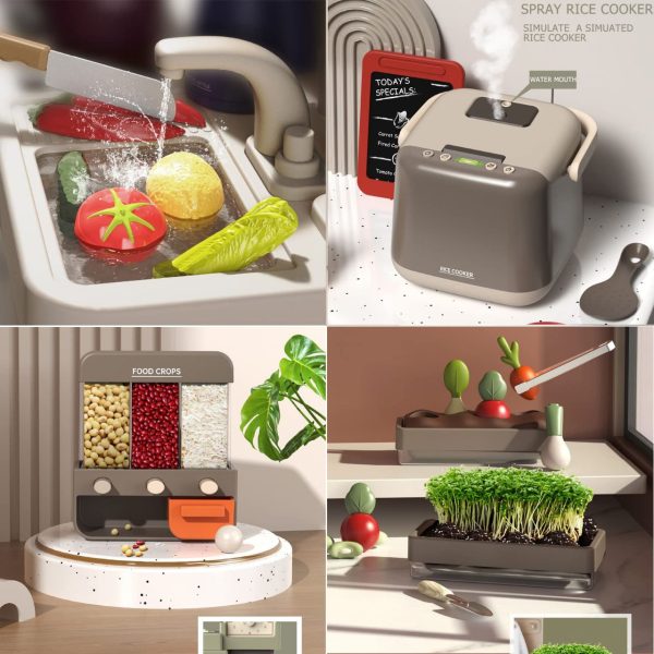 Modern Spray Kitchen Play Set with Realistic Steam, Water & 88 Accessories - Image 2