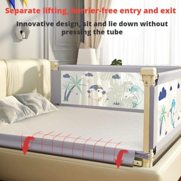 Printed Bed Rail for Toddlers - Foldable & Extra Safe Sleep Guard with Fun Designs - Image 6