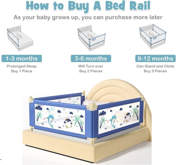 Printed Bed Rail for Toddlers - Foldable & Extra Safe Sleep Guard with Fun Designs - Image 4
