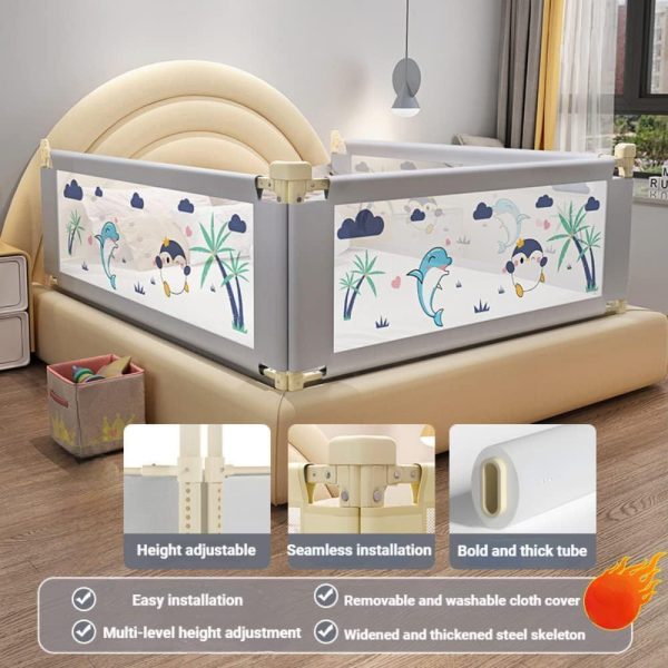 Printed Bed Rail for Toddlers - Foldable & Extra Safe Sleep Guard with Fun Designs - Image 3