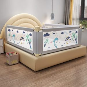 Printed Bed Rail for Toddlers - Foldable & Extra Safe Sleep Guard with Fun Designs