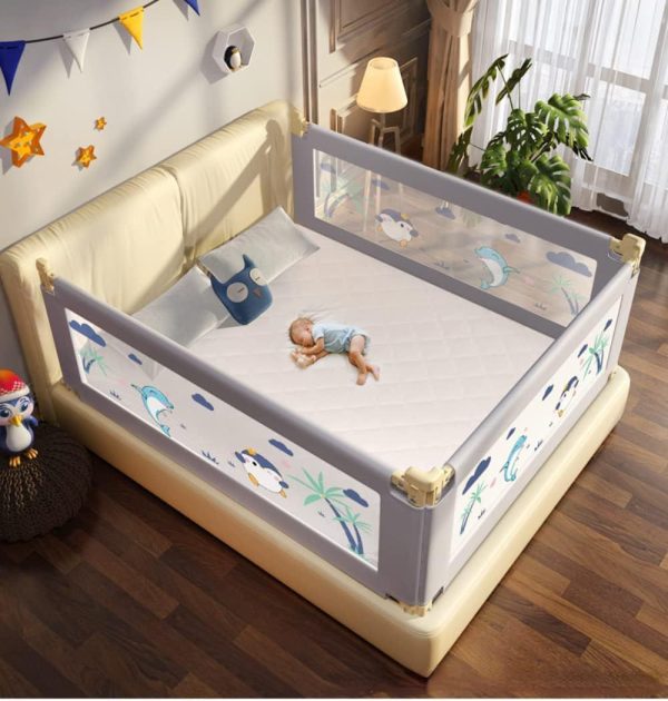 Printed Bed Rail for Toddlers - Foldable & Extra Safe Sleep Guard with Fun Designs - Image 2