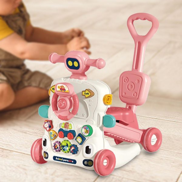 4-in-1 Baby Sit-to-Stand Walker & Ride-On Toy with Activity Panel - Image 4