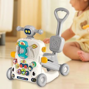 4-in-1 Baby Sit-to-Stand Walker & Ride-On Toy with Activity Panel