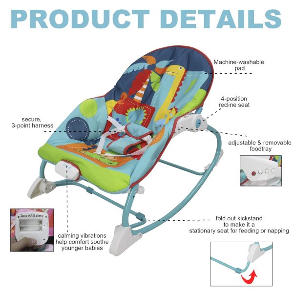 2 in 1 Rocker Bouncer & Feeding Chair - Image 7