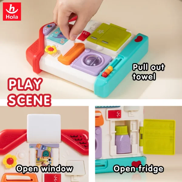 Hola HE898600 Montessori Sensorial Activity Toy House - Image 3