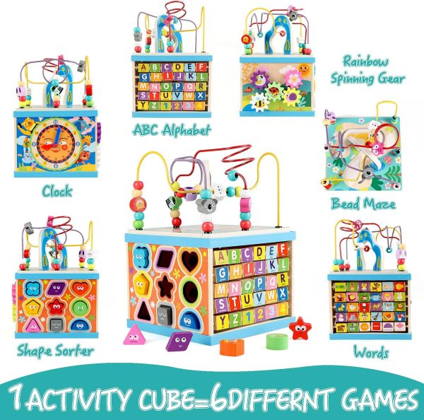 Wooden Activity Cube-YMY1040 - Image 9