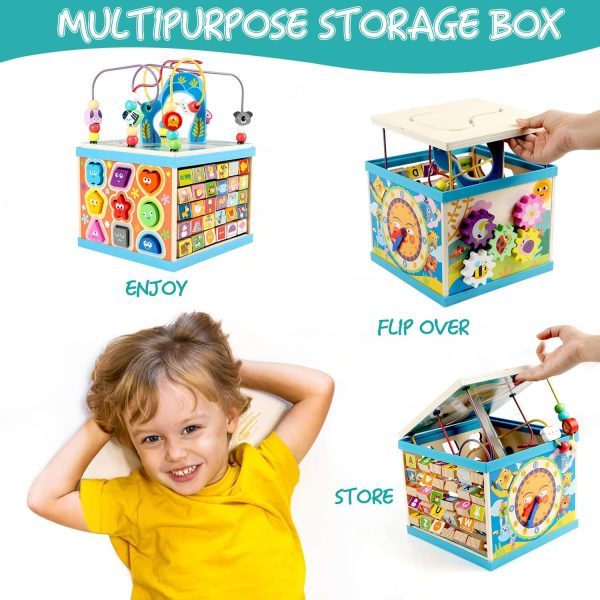 Wooden Activity Cube-YMY1040 - Image 8